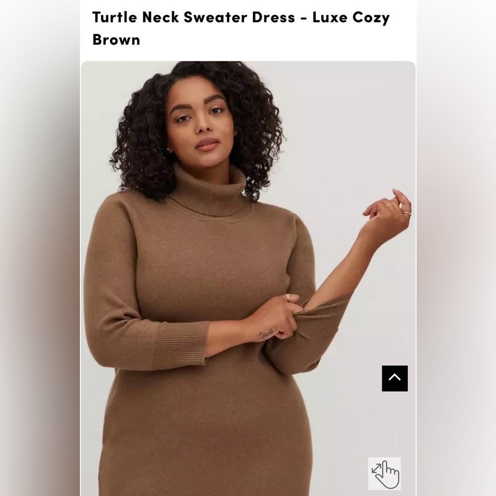 Torrid Luxe Brown Long Sleeve Sweater Dress